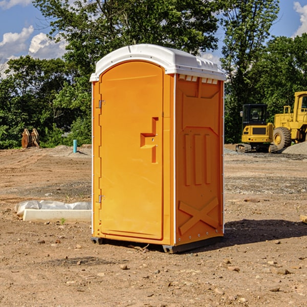 how often are the portable restrooms cleaned and serviced during a rental period in Redway